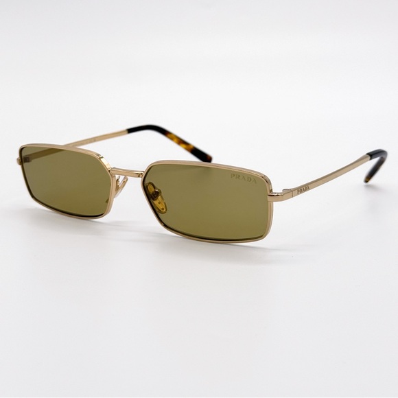 NEW PRADA SPR A60 5AK70G GOLD GREEN PRA60S 5AK70G SQUARE WOMEN PRADA SUNGLASSES - Picture 3 of 11